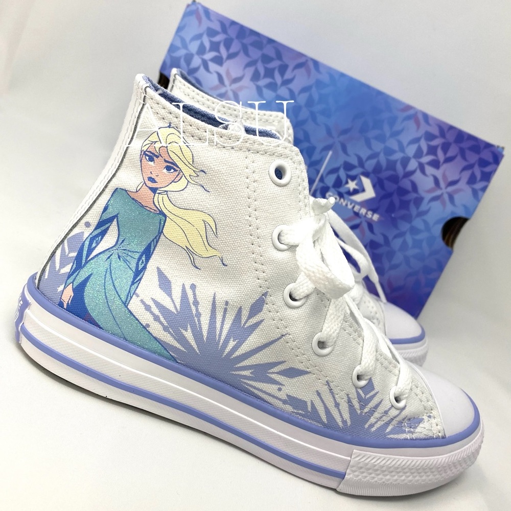 Converse & Disney Frozen Ctas High White Blue Kids - Picture 6 of 8